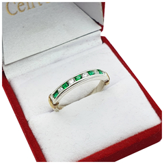 Anillo Cintillo Plata Y Oro 18kts Compromiso -