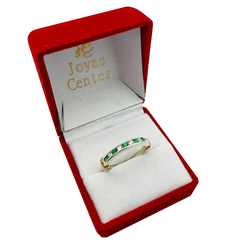 Anillo Cintillo Plata Y Oro 18kts Compromiso - - comprar online