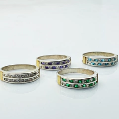 Anillo Cintillo Plata Y Oro 18kts Compromiso - en internet