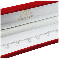Pulsera Plata 925 Dije Diamante Joyas Garantia 2,9gr -