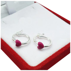 Aros De Plata 925 Corazon 10 Mm Cierre Italiano Huecos - 1,5 Grs - en internet