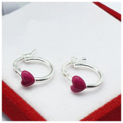 Aros De Plata 925 Corazon 10 Mm Cierre Italiano Huecos - 1,5 Grs - - comprar online