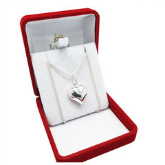 Conjunto Cadena Y Dije Plata 925 Corazón Inflado - - comprar online