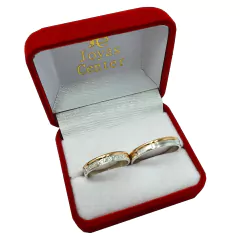 ALIANZAS DE PLATA 925 Y ORO 18K ROSE MODELO 55R CON GRABADO DE CADA ALIANZA - comprar online