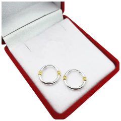 Aros Plata Y Oro 13mm Cubanos Argollas Resistentes - en internet