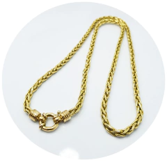 Cadena Oro 18kts Gruesa Pomerato Espiga 40gr