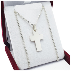Conjunto De Plata 925 Cruz + Cadena Forcet 60cm CR351 -