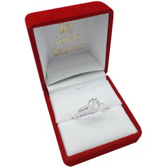 Cintillo De Compromiso Plata 925 Italiano Con Piedras Z25 LA25-