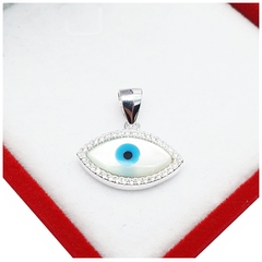 Dije Ojo Turco Plata 925 Mujer Amuleto Suerte Protector 2,1 Gr -