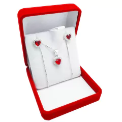 Conjunto Plata 925 Modelo Corazón Cubic Aros Cadena Dije 3,9 Grs - - comprar online
