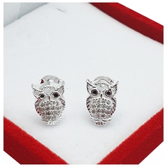Aros Importados Plata 925 Con Piedras Buhos 2,8Grs -