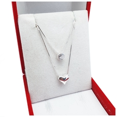 Conjunto Cadena Y Dije Plata 925 Corazón Inflado 4.3 Gr - - comprar online
