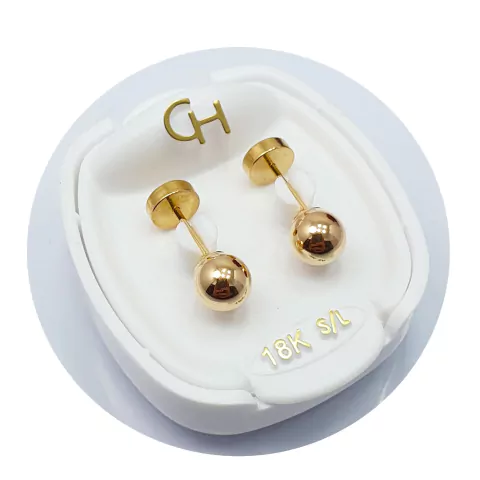 AROS ABRIDORES DE ORO 18KTS MODELO BOLITA N°6 - 55.45 #716