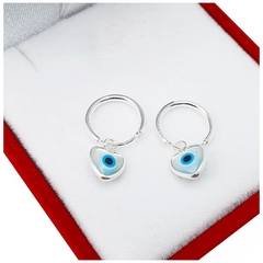 Aros De Plata 925 Ojos Turco 10 Mm Cubanos Argollas 1 Gr -