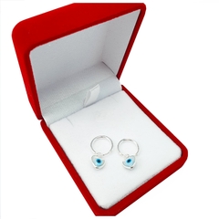 Aros De Plata 925 Ojos Turco 10 Mm Cubanos Argollas 1 Gr - - comprar online