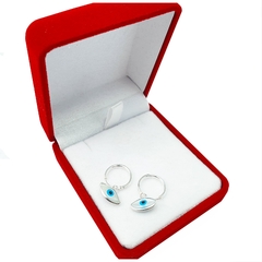 Aros De Plata 925 Ojos Turco 10 Mm Cubanos Argollas Joyas 1 Gr - - comprar online