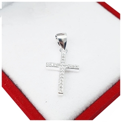 Conjunto De Plata 925 Cruz Con Piedras + Cadena Singapur - 2,5 Grs - en internet