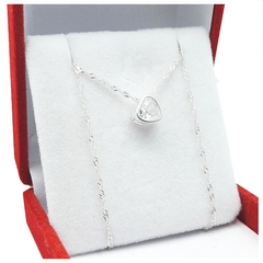 Conjunto Plata 925 + Dije Susano Corazon Piedra Cubic Joyas 2 Grs -