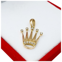 Conjunto Corona Oro 1,5gr 18kts + Cadena 1 Gr 45cm Reina - 2,5 Grs - Joyas Center