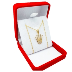 Conjunto Corona Oro 1,5gr 18kts + Cadena 1 Gr 45cm Reina - 2,5 Grs - comprar online