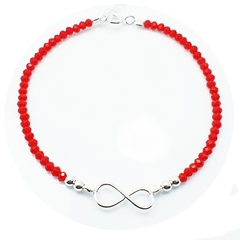 Pulsera Amor Plata 925 Infinito Amor Joyas Regalo Roja 2 Gr - - comprar online