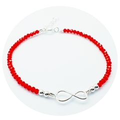 Pulsera Amor Plata 925 Infinito Amor Joyas Regalo Roja 2 Gr -