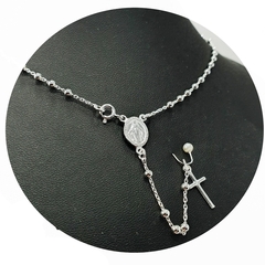 Rosario De Plata 925 Mujer Hombre 3mm Medalla Milagrosa 45cm 8,3Grs - - Joyas Center