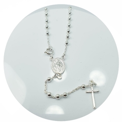 Rosario De Plata 925 Mujer Hombre 3mm Medalla Milagrosa 40cm 7,7Grs - en internet