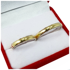 ALIANZAS PLATA 925 Y ORO 18K AMARILLO MODELO M210 CON GRABADO DE CADA ALIANZA