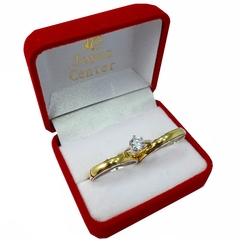 ALIANZAS DE PLATA 925 Y ORO 18K AMARILLO MODELO M210 CON CINTILLO DE PLATA 925 Y GRABADO DE CADA ALIANZA - Joyas Center