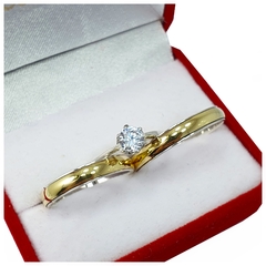ALIANZAS DE PLATA 925 Y ORO 18K AMARILLO MODELO M210 CON CINTILLO DE PLATA 925 Y GRABADO DE CADA ALIANZA