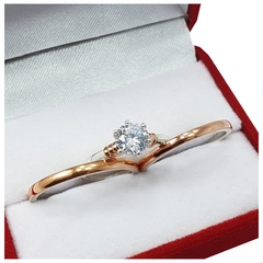 ALIANZAS PLATA 925 Y ORO 18K ROSE MODELO M2D2R CON CINTILLO DE PLATA Y ORO Y GRABADO DE CADA ALIANZA