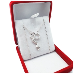 Conjunto Cadena Dije De Serpientes Plata 925 Piedras 4.3Grs - - comprar online