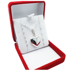 Conjunto Cadena Y Dije Plata 925 Corazón Inflado 5Gr - - comprar online