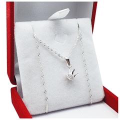 Conjunto Corona Plata 925 + Cadena 45cm Regalo Mujer - 1,8 Grs - - comprar online