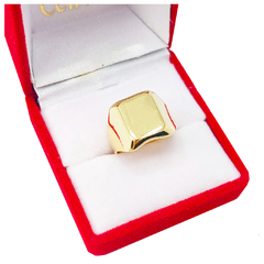 Anillo Sello Oro 18 Cuadrado Encamisado C224 - comprar online
