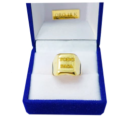 Imagen de Sello Oro 18k Anillo Hombre Mujer 2g Grabado