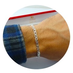 Pulsera De Plata 925 Hombre Mujer Regalo Joyas 21cm 2,8gr -