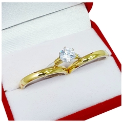 ALIANZAS DE PLATA 925 Y ORO 18K AMARILLO MODELO M3D3 CON CINTILLO DE PLATA 925 y Oro 18K Y GRABADO DE CADA ALIANZA