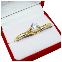 ALIANZAS DE PLATA 925 Y ORO 18K AMARILLO MODELO M3D3 CON CINTILLO DE PLATA 925 y Oro 18K Y GRABADO DE CADA ALIANZA en internet