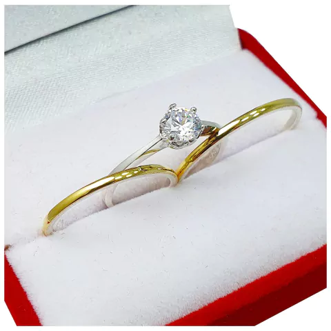 ALIANZAS DE PLATA 925 Y ORO 18K AMARILLO MODELO M1D1 CON CINTILLO DE PLATA Y ORO