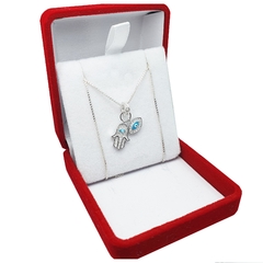 Conjunto De Plata 925 Modelo Mano Fátima Ojo Turco - 3,1 Grs - - comprar online