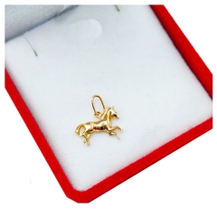 Conjunto Oro 18K Cadena Singapur de 1 Gramo de 45Cm con Dije Caballo Oro 18K de 1Gr - 2Grs - Joyas Center