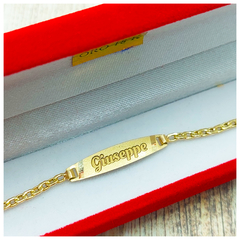 Pulsera Identidad Oro 18k 3x1 Grabado Gratis Bebé Niño 015p4 en internet