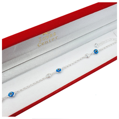 Pulsera De Plata 925 Italiana Importada Con Ojos De Horus - 2.6 Gr -