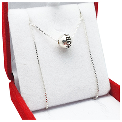 Conjunto Plata 925 Cadena Y Dije Personalizado Con Nombre - 2.1GR -