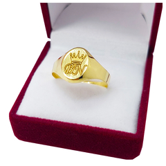 Anillo Oro 18k Sello Oval 1,2g