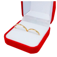 ALIANZAS ORO 18K 1.5 GRAMOS EL PAR Y ESTUCHE DE PANA - comprar online