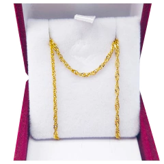 Cadena Modelo Singapur Oro 18k 3.1 Gramos Con Estuche Pana