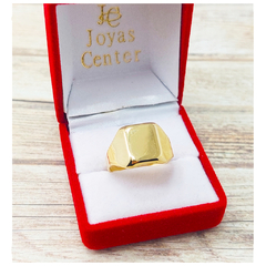 Anillo Sello Oro 18 Cuadrado Encamisado C224